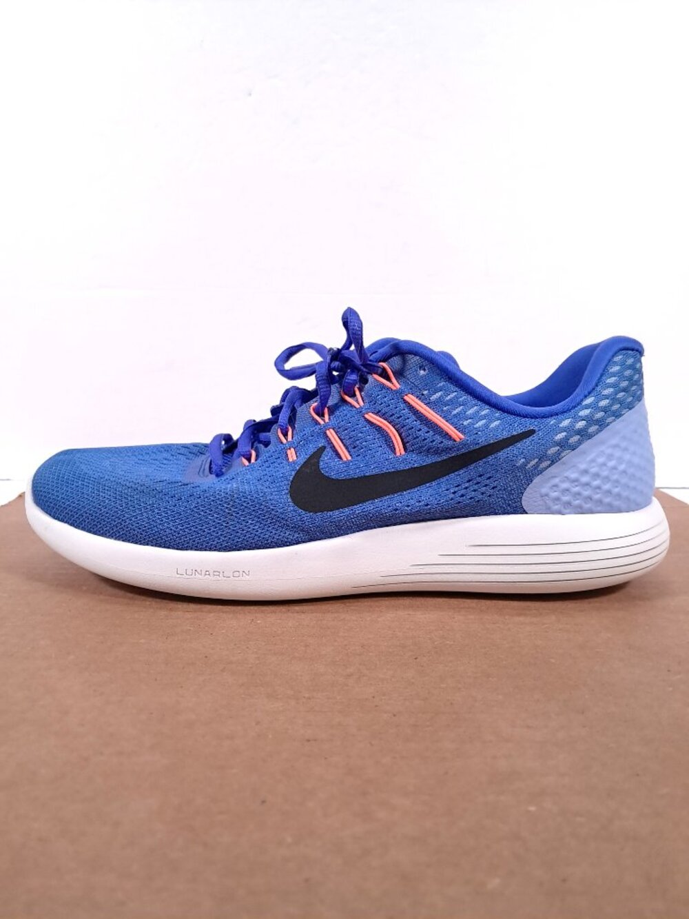 Nike Lunarglide 8 Athletic Shoes Women 12 Blue Pink Running Sneakers AA8677-406